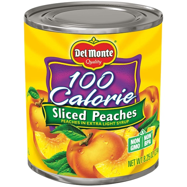 Del Monte Extra Light Syrup Sliced Yellow Cling Peach 8.25 oz. Can, PK12 2000222 - main